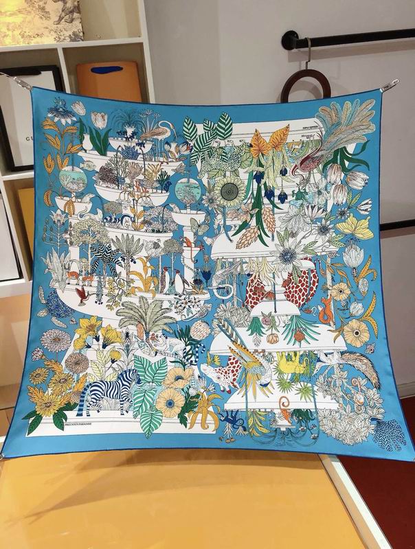 Hermes silk scarf 90X90cm E05 (32)